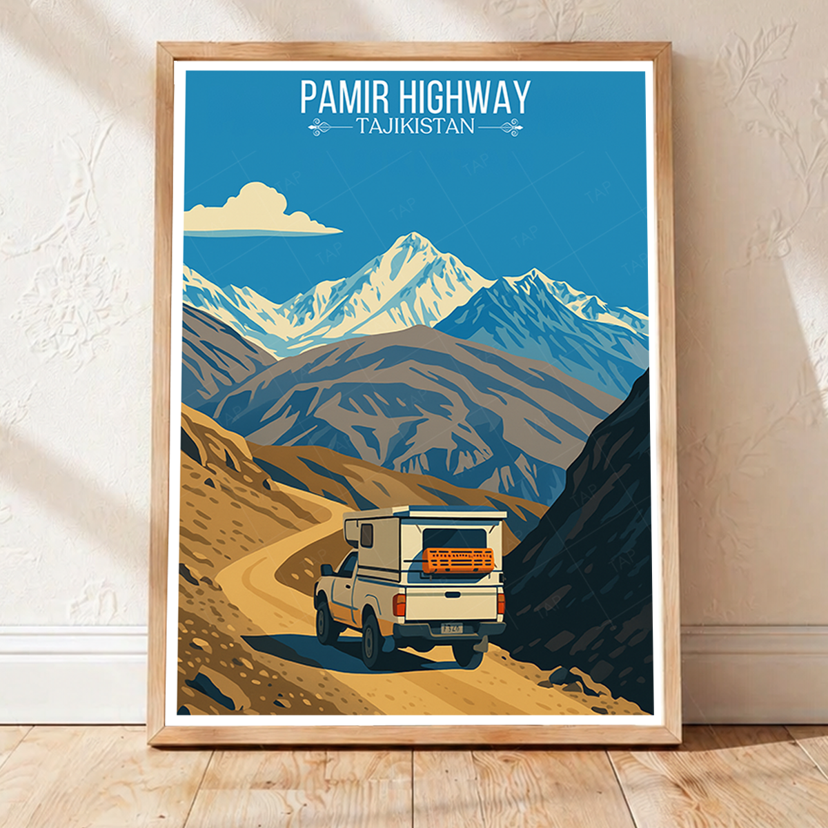Pamir Highway - Tajikistan - Travel Poster Print Modern Style Wall Art
