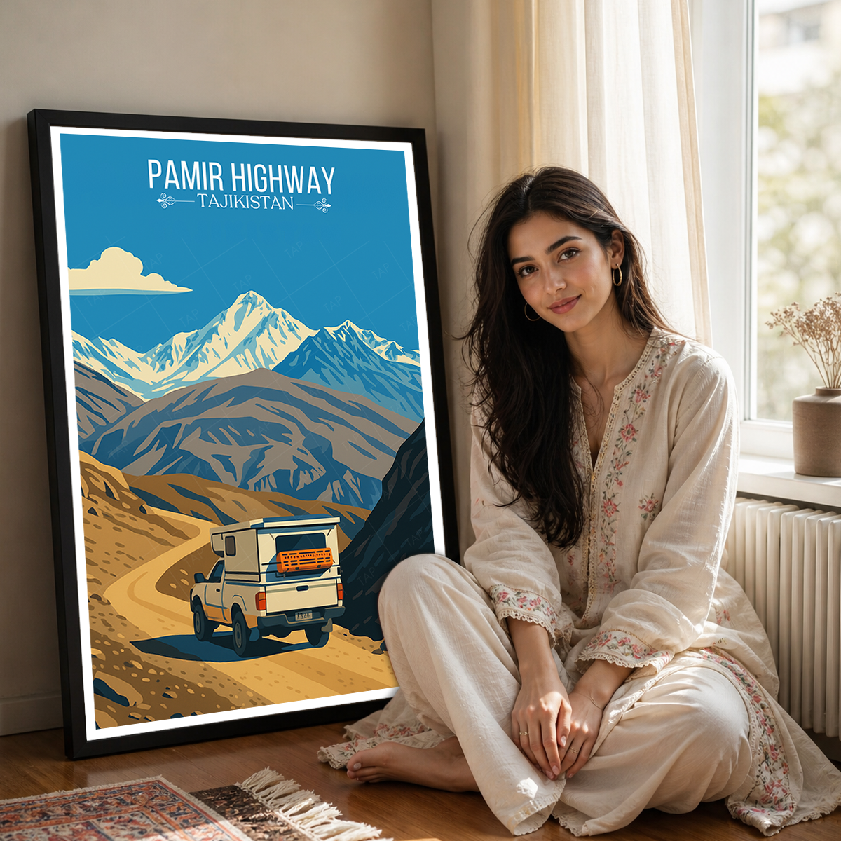 Pamir Highway - Tajikistan - Travel Poster Print Modern Style Wall Art