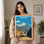 Pamir Highway - Tajikistan - Travel Poster Print Modern Style Wall Art