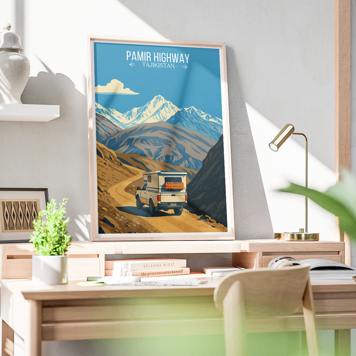 Pamir Highway - Tajikistan - Travel Poster Print Modern Style Wall Art