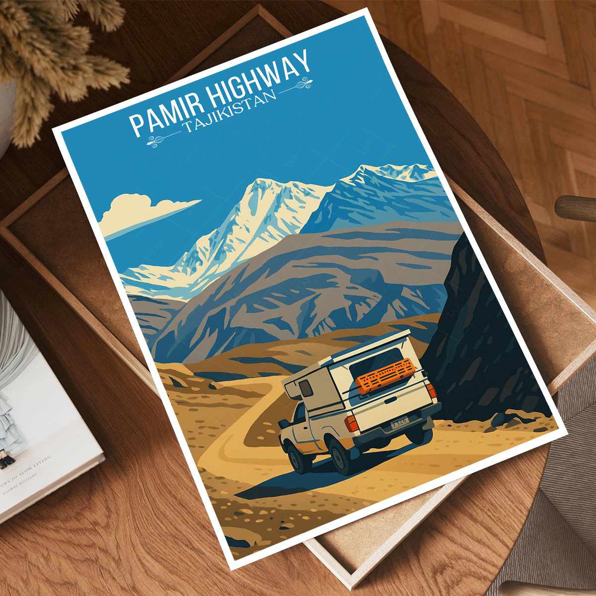 Pamir Highway - Tajikistan - Travel Poster Print Modern Style Wall Art