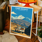 Pamir Highway - Tajikistan - Travel Poster Print Modern Style Wall Art