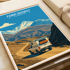 Pamir Highway - Tajikistan - Travel Poster Print Modern Style Wall Art