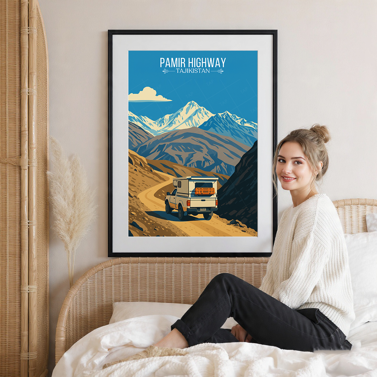 Pamir Highway - Tajikistan - Travel Poster Print Modern Style Wall Art