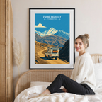Pamir Highway - Tajikistan - Travel Poster Print Modern Style Wall Art