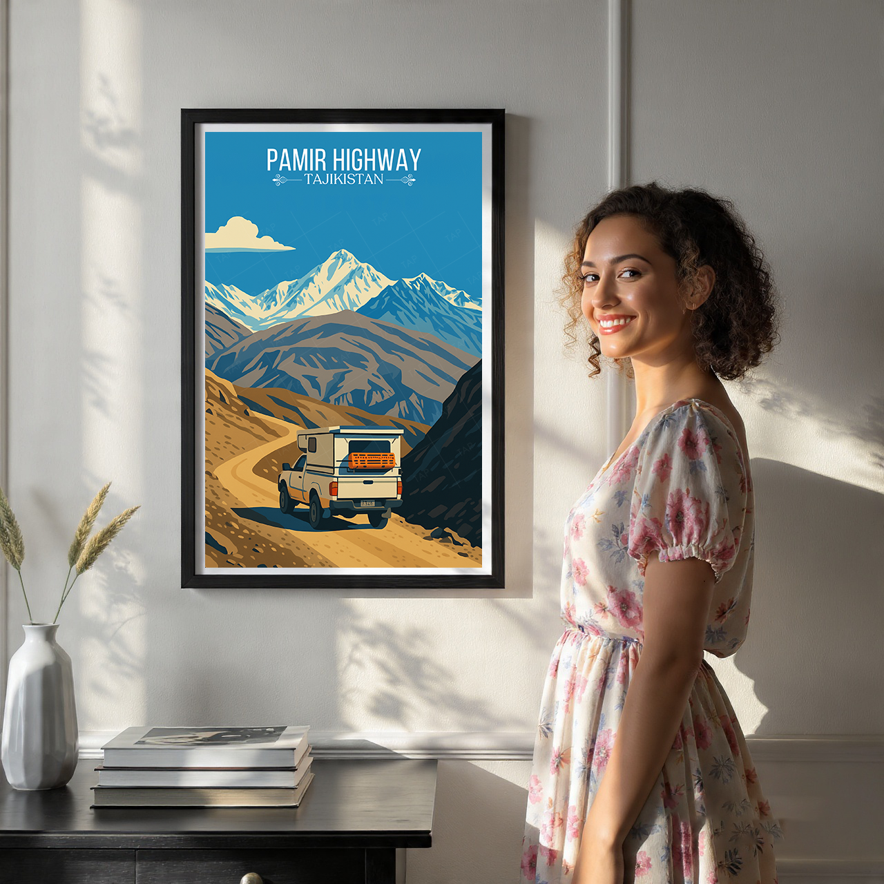Pamir Highway - Tajikistan - Travel Poster Print Modern Style Wall Art