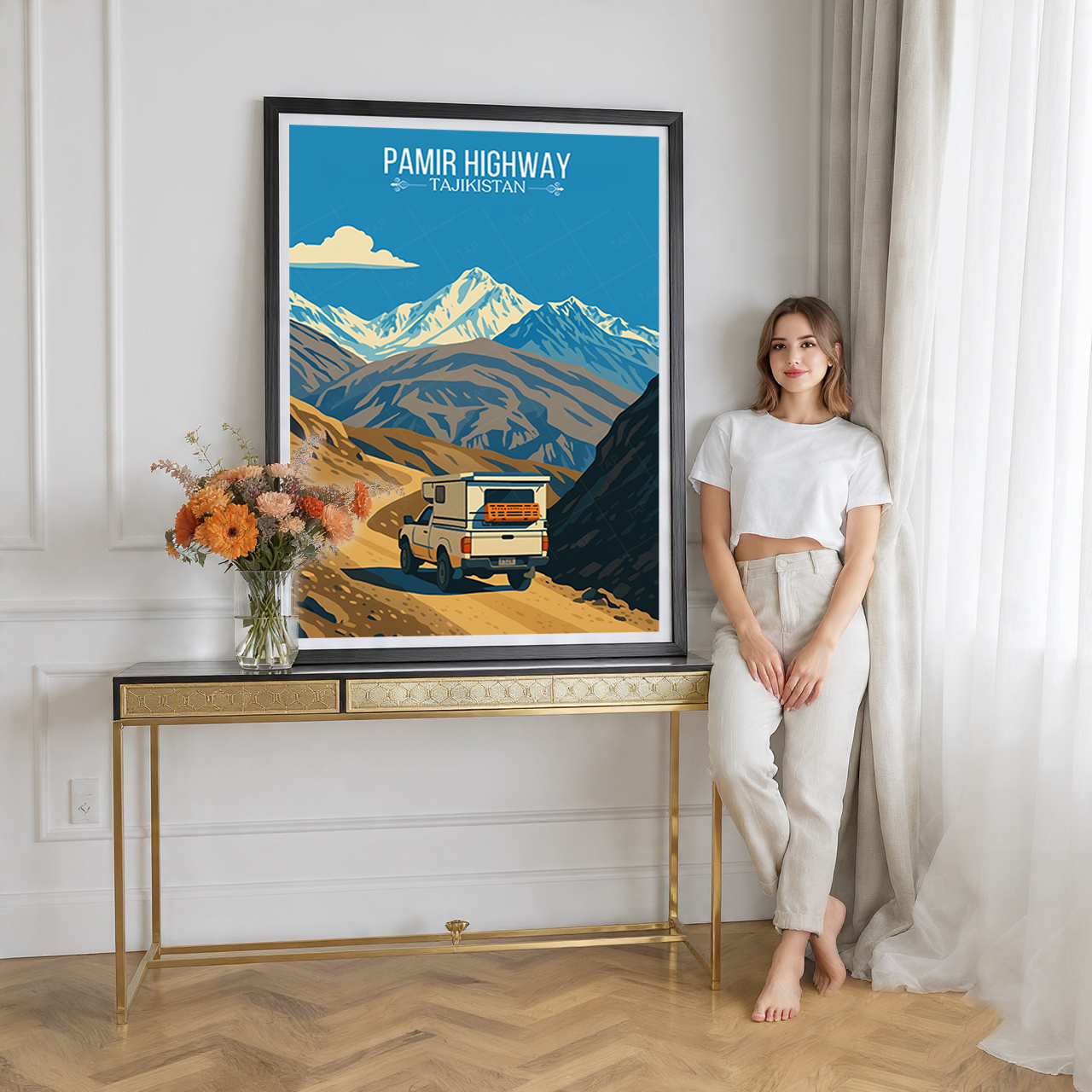 Pamir Highway - Tajikistan - Travel Poster Print Modern Style Wall Art
