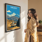 Pamir Highway - Tajikistan - Travel Poster Print Modern Style Wall Art