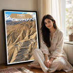 Pamirs - Tajikistan - Travel Poster Print Modern Style Wall Art