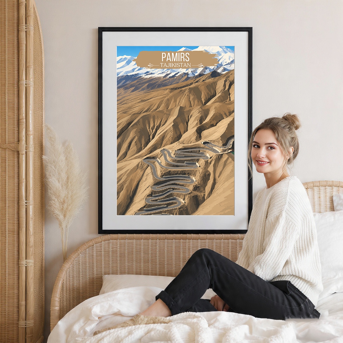 Pamirs - Tajikistan - Travel Poster Print Modern Style Wall Art