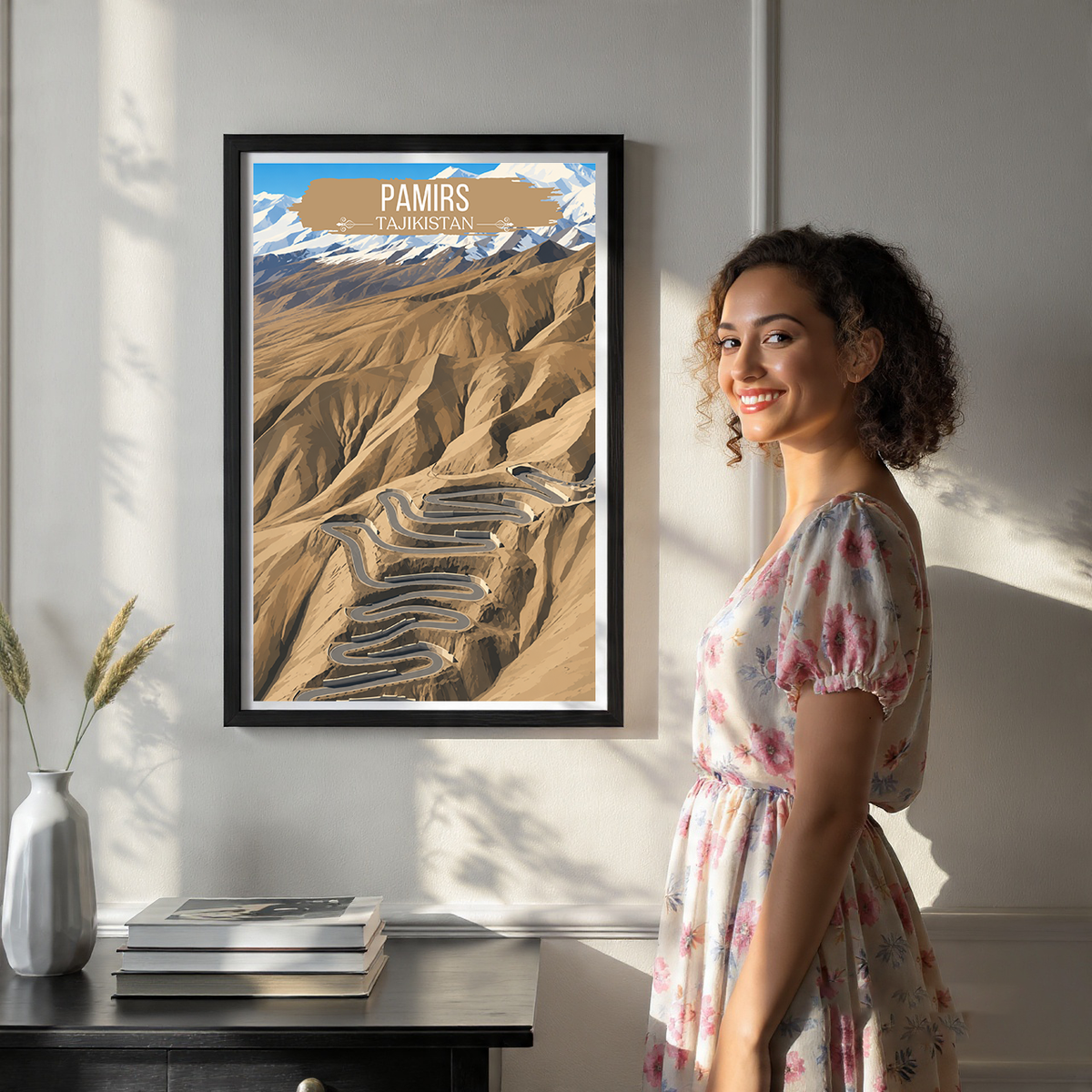 Pamirs - Tajikistan - Travel Poster Print Modern Style Wall Art
