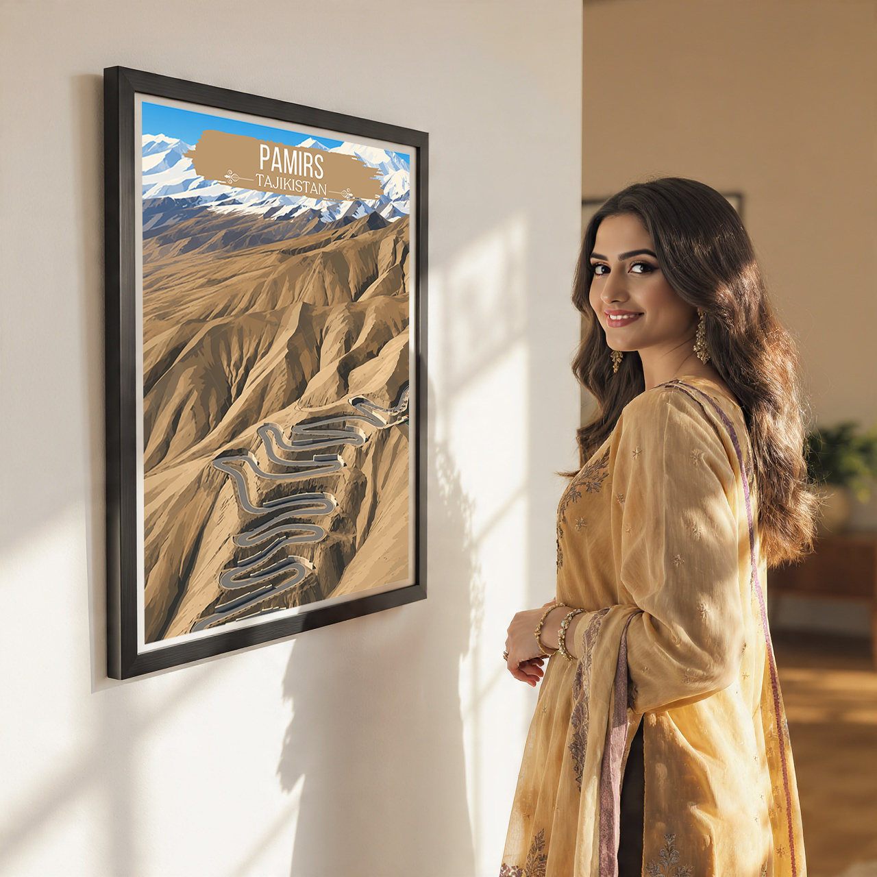 Pamirs - Tajikistan - Travel Poster Print Modern Style Wall Art