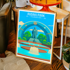 Rudaki Park - Tajikistan - Travel Poster Print Modern Style Wall Art