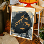 Saimaluu Petroglyphs - Tajikistan - Travel Poster Print Modern Style Wall Art