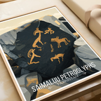 Saimaluu Petroglyphs - Tajikistan - Travel Poster Print Modern Style Wall Art
