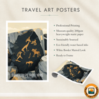 Saimaluu Petroglyphs - Tajikistan - Travel Poster Print Modern Style Wall Art
