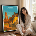 Ayutthaya - Thailand - Travel Poster Vintage Style Wall Art Print - Art Print - Travel Art Poster