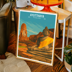 Ayutthaya - Thailand - Travel Poster Vintage Style Wall Art Print - Art Print - Travel Art Poster