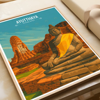 Ayutthaya - Thailand - Travel Poster Vintage Style Wall Art Print - Art Print - Travel Art Poster