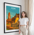 Ayutthaya - Thailand - Travel Poster Vintage Style Wall Art Print - Art Print - Travel Art Poster