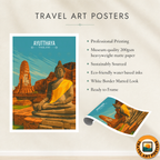 Ayutthaya - Thailand - Travel Poster Vintage Style Wall Art Print - Art Print - Travel Art Poster