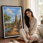 Ayutthaya - Thailand - Travel Poster Vintage Style Wall Art Print - Art Print - Travel Art Poster