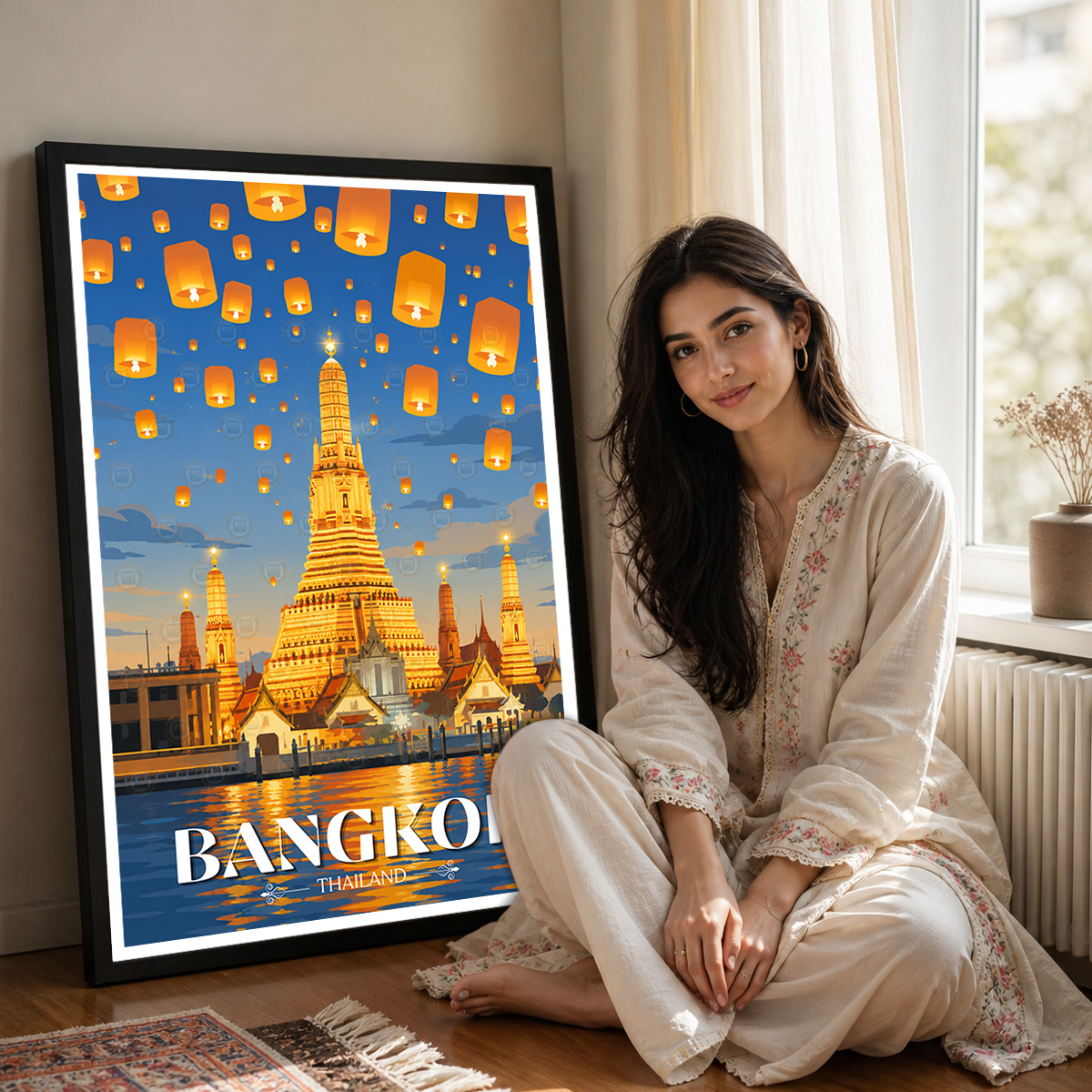 Bangkok - Thailand - Travel Poster Vintage Style Wall Art Print - Art Print - Travel Art Poster