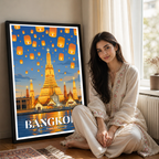 Bangkok - Thailand - Travel Poster Vintage Style Wall Art Print - Art Print - Travel Art Poster