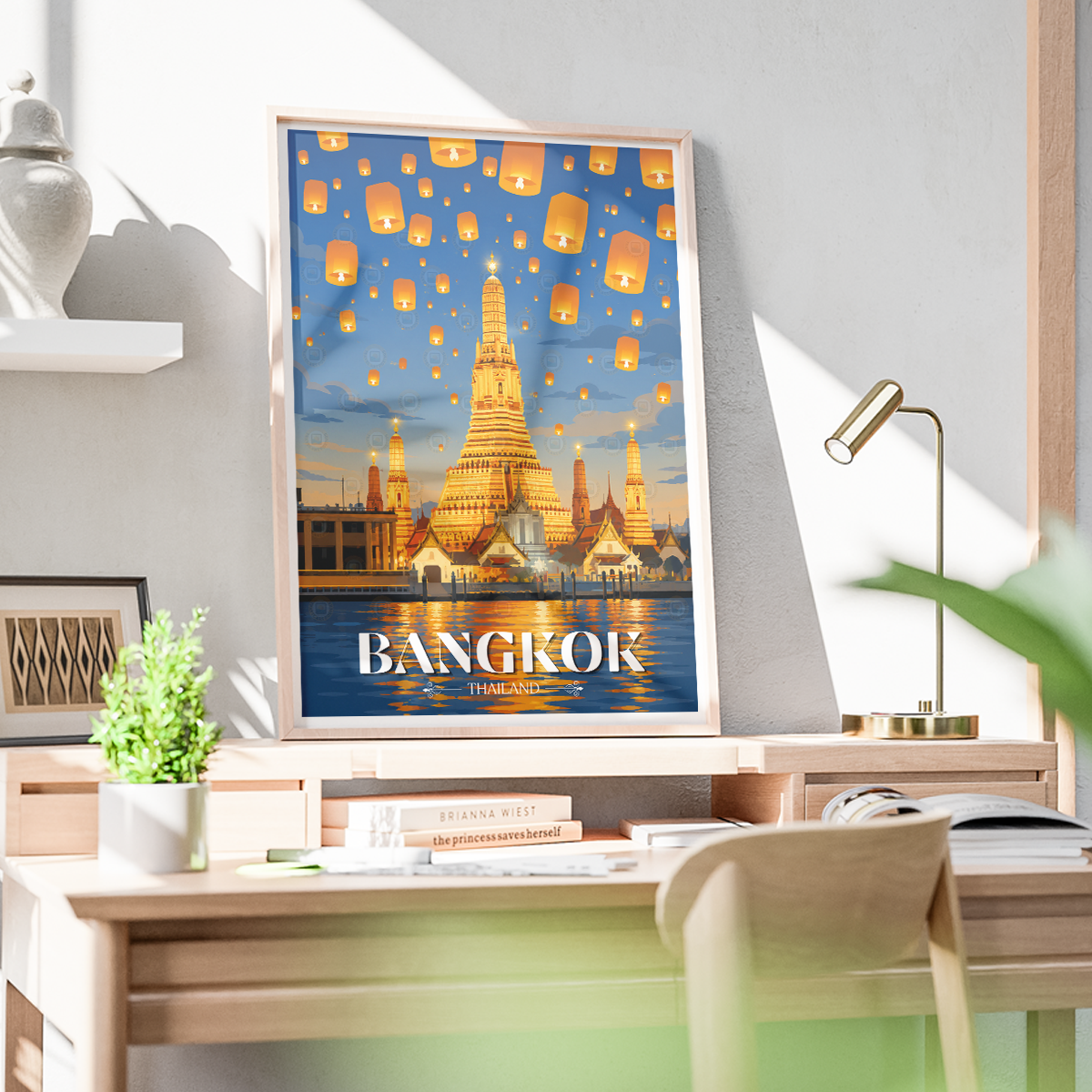 Bangkok - Thailand - Travel Poster Vintage Style Wall Art Print - Art Print - Travel Art Poster