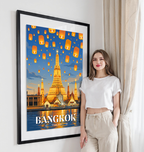 Bangkok - Thailand - Travel Poster Vintage Style Wall Art Print - Art Print - Travel Art Poster