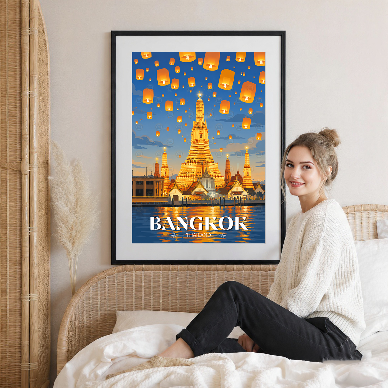 Bangkok - Thailand - Travel Poster Vintage Style Wall Art Print - Art Print - Travel Art Poster