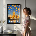 Bangkok - Thailand - Travel Poster Vintage Style Wall Art Print - Art Print - Travel Art Poster
