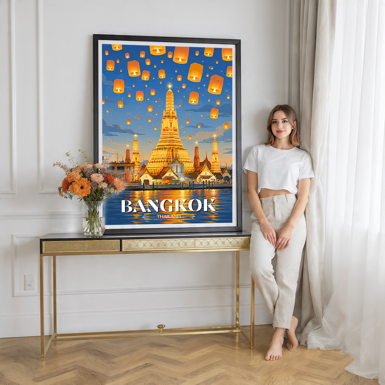 Bangkok - Thailand - Travel Poster Vintage Style Wall Art Print - Art Print - Travel Art Poster