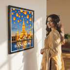 Bangkok - Thailand - Travel Poster Vintage Style Wall Art Print - Art Print - Travel Art Poster