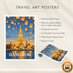 Bangkok - Thailand - Travel Poster Vintage Style Wall Art Print - Art Print - Travel Art Poster