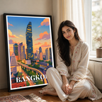 Bangkok - Thailand - Travel Poster Vintage Style Wall Art Print - Art Print - Travel Art Poster