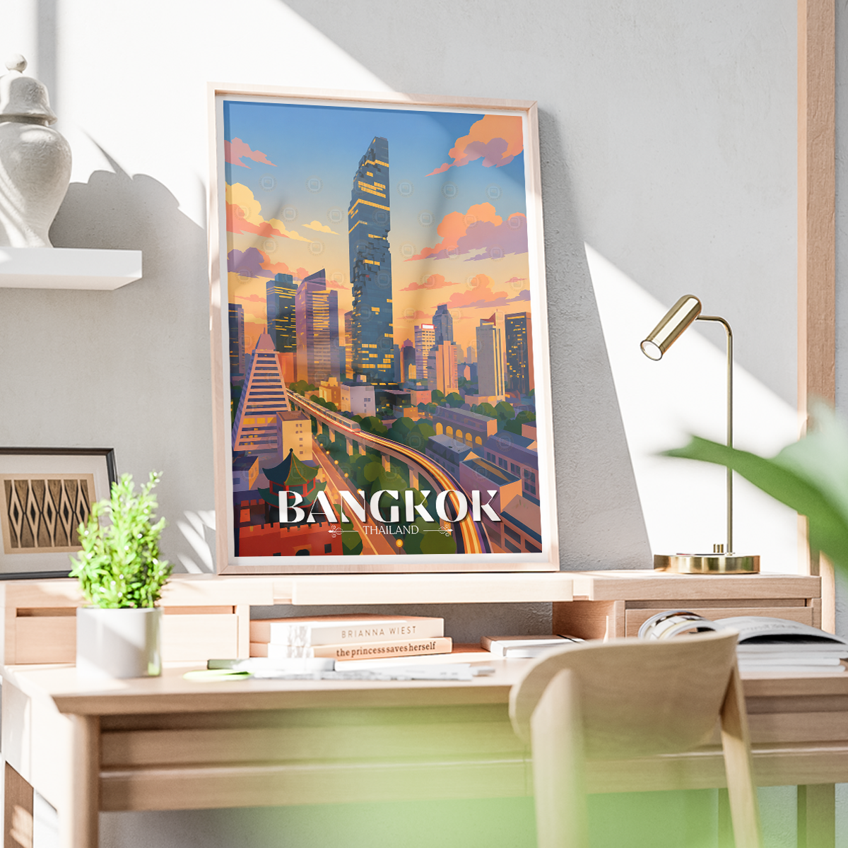 Bangkok - Thailand - Travel Poster Vintage Style Wall Art Print - Art Print - Travel Art Poster