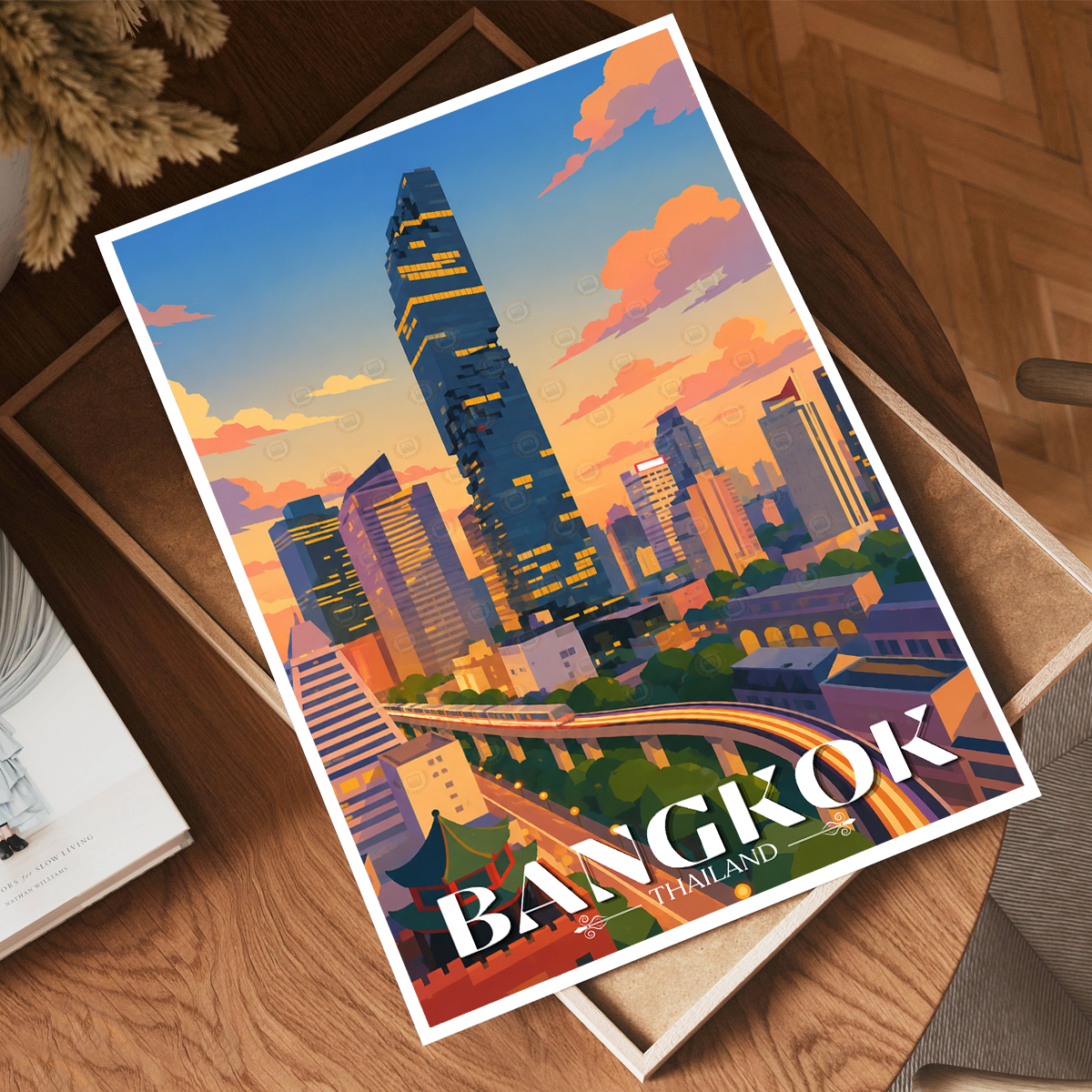 Bangkok - Thailand - Travel Poster Vintage Style Wall Art Print - Art Print - Travel Art Poster