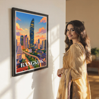 Bangkok - Thailand - Travel Poster Vintage Style Wall Art Print - Art Print - Travel Art Poster