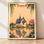 Bangkok - Thailand - Travel Poster Vintage Style Wall Art Print - Art Print - Travel Art Poster