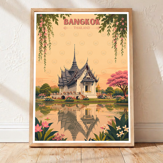 Bangkok - Thailand - Travel Poster Vintage Style Wall Art Print - Art Print - Travel Art Poster