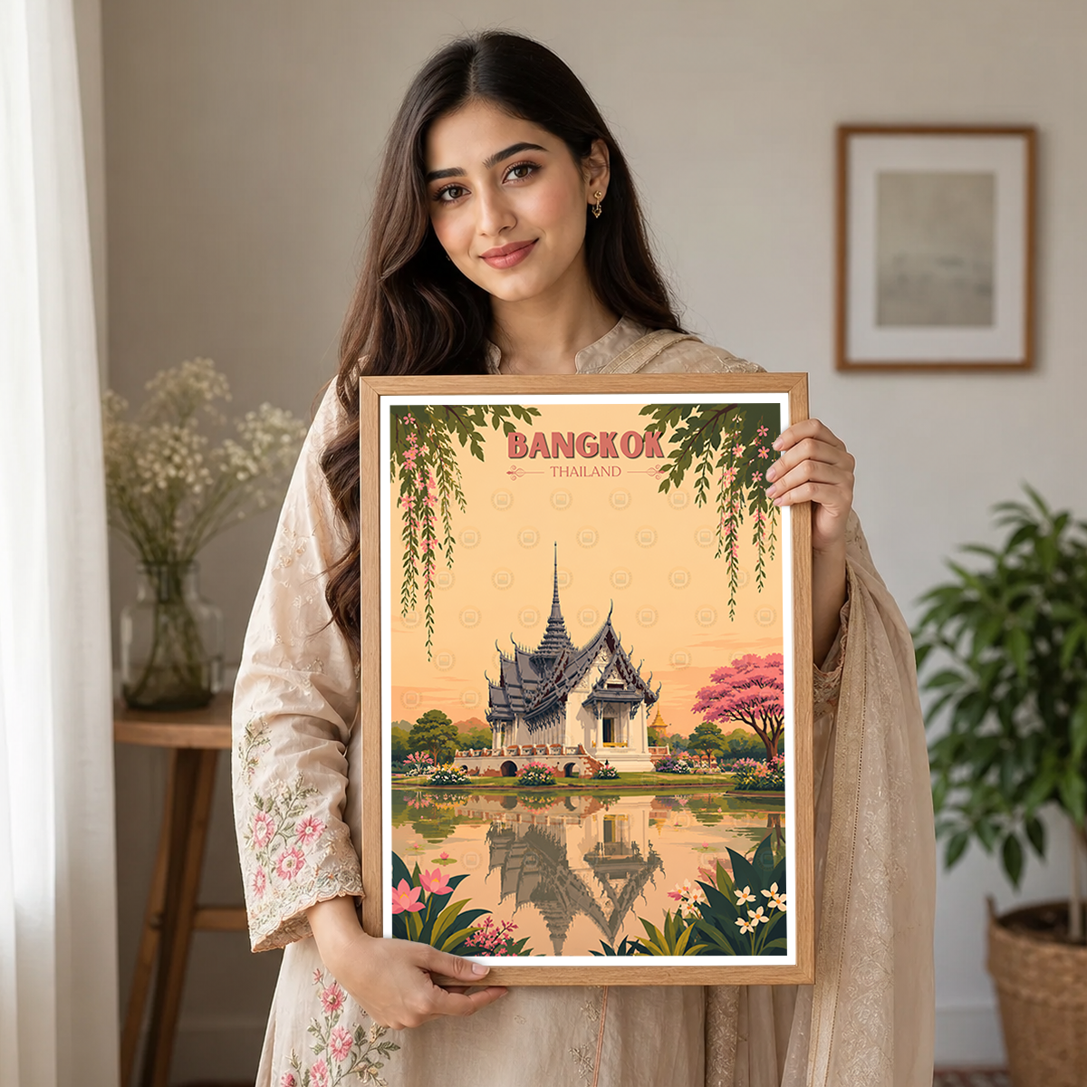 Bangkok - Thailand - Travel Poster Vintage Style Wall Art Print - Art Print - Travel Art Poster