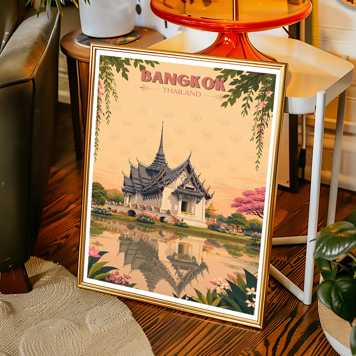 Bangkok - Thailand - Travel Poster Vintage Style Wall Art Print - Art Print - Travel Art Poster