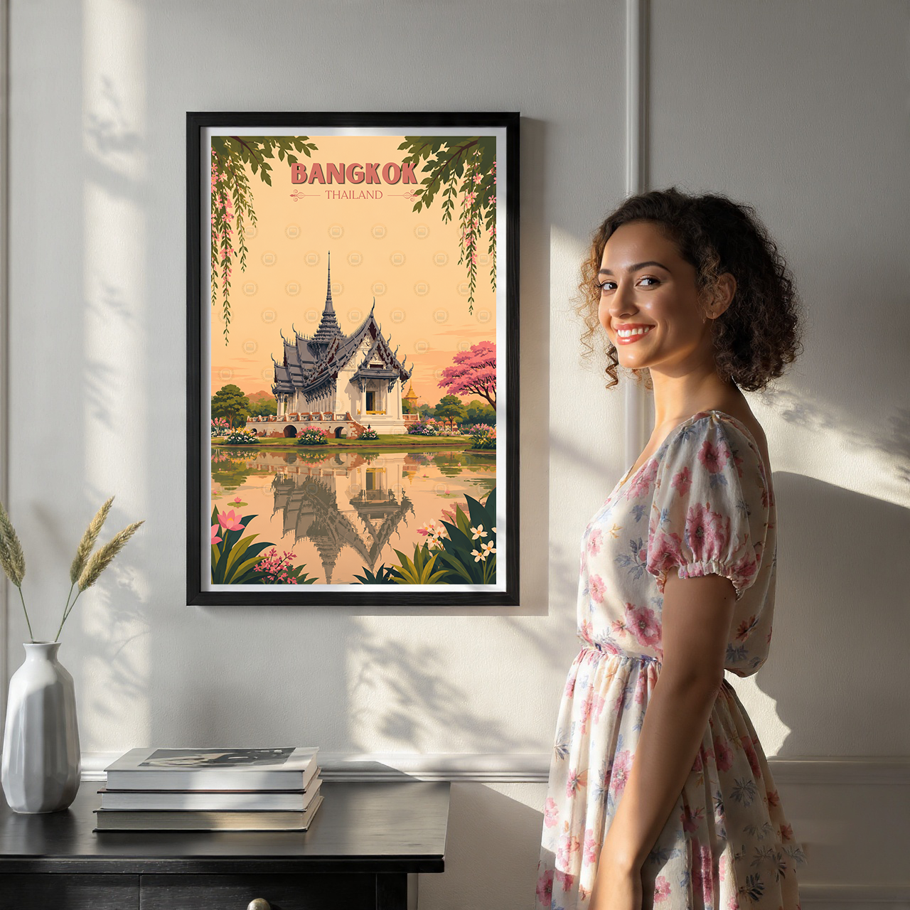 Bangkok - Thailand - Travel Poster Vintage Style Wall Art Print - Art Print - Travel Art Poster