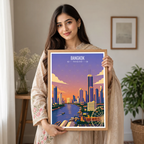 Bangkok - Thailand - Travel Poster Vintage Style Wall Art Print - Art Print - Travel Art Poster