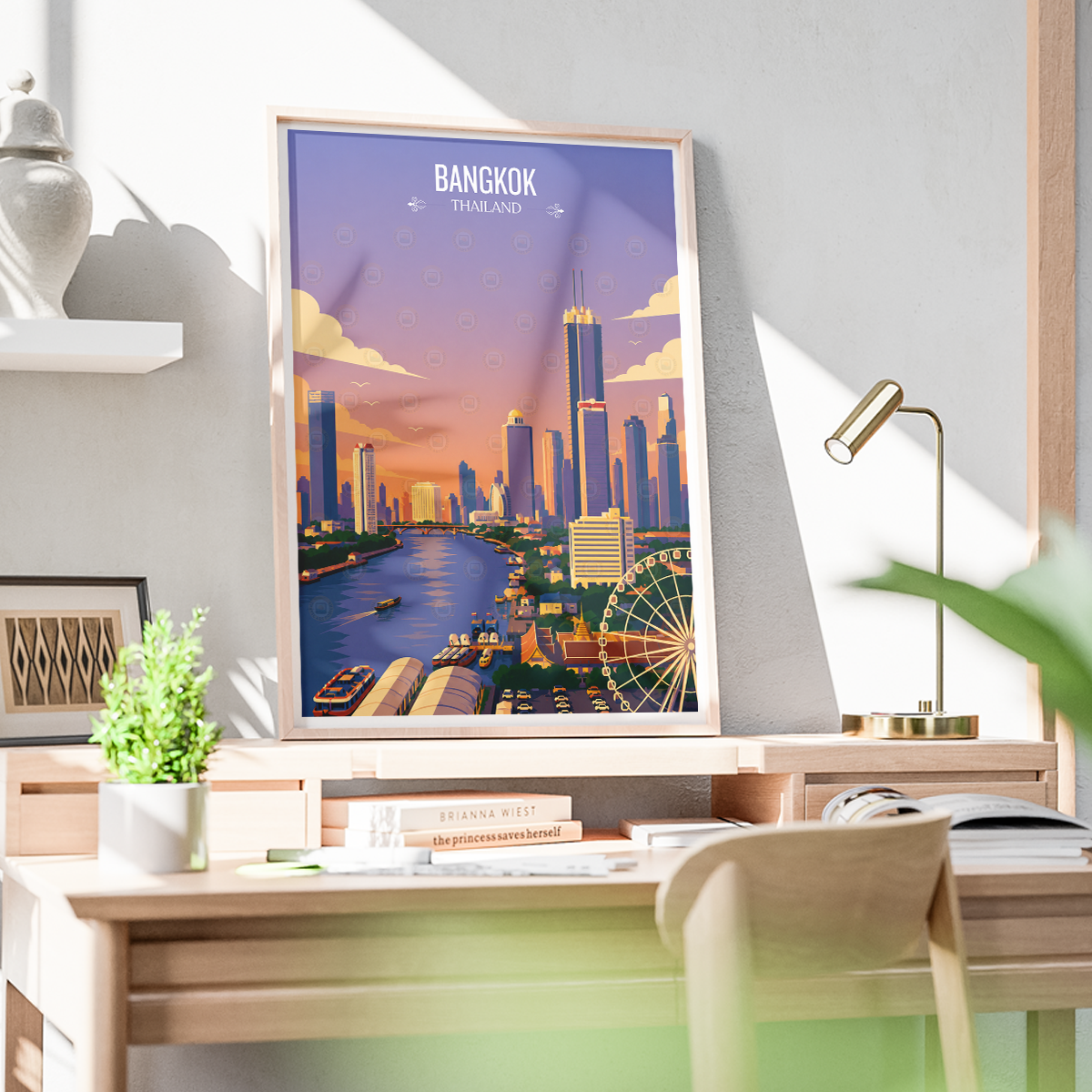 Bangkok - Thailand - Travel Poster Vintage Style Wall Art Print - Art Print - Travel Art Poster