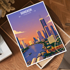 Bangkok - Thailand - Travel Poster Vintage Style Wall Art Print - Art Print - Travel Art Poster