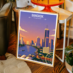 Bangkok - Thailand - Travel Poster Vintage Style Wall Art Print - Art Print - Travel Art Poster