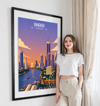 Bangkok - Thailand - Travel Poster Vintage Style Wall Art Print - Art Print - Travel Art Poster