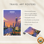 Bangkok - Thailand - Travel Poster Vintage Style Wall Art Print - Art Print - Travel Art Poster